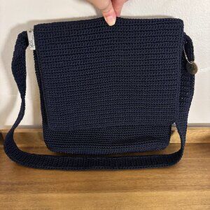 The Sak Navy Blue Crochet Flap Style Crossbody